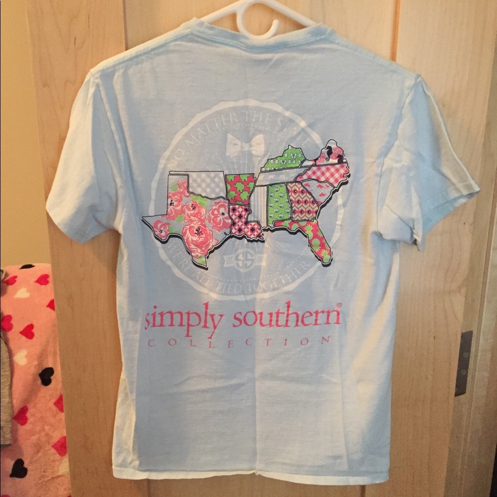 Simply Southern baby blue states tee shirt